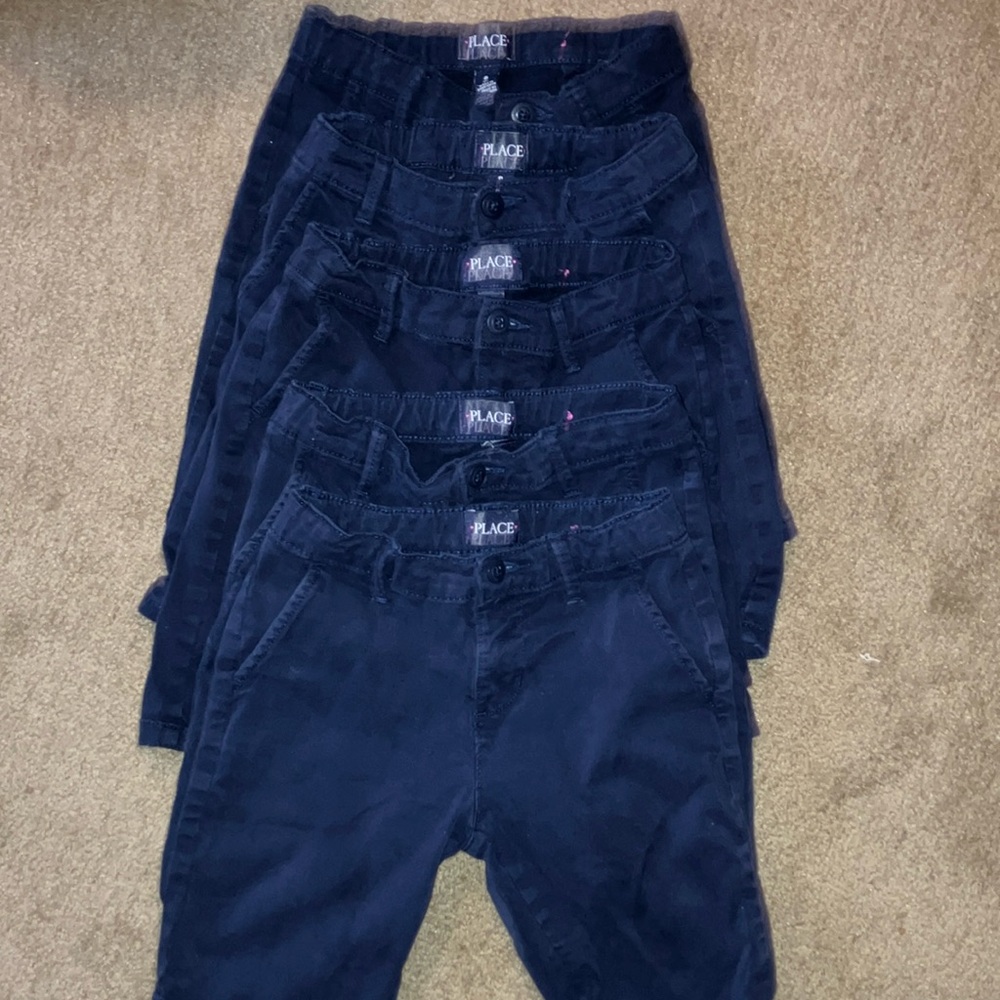 Children’s place little girls uniform shorts navy adjustable waist, girls size 8